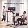 Claiks Electric Standing Desk, Adjustable Height Stand up Desk, 40x24 Inches Sit Stand Home Office Desk with Splice Board, Black Frame/Rustic Brown Top view 3