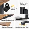 Claiks Electric Standing Desk, Adjustable Height Stand up Desk, 40x24 Inches Sit Stand Home Office Desk with Splice Board, Black Frame/Rustic Brown Top view 4
