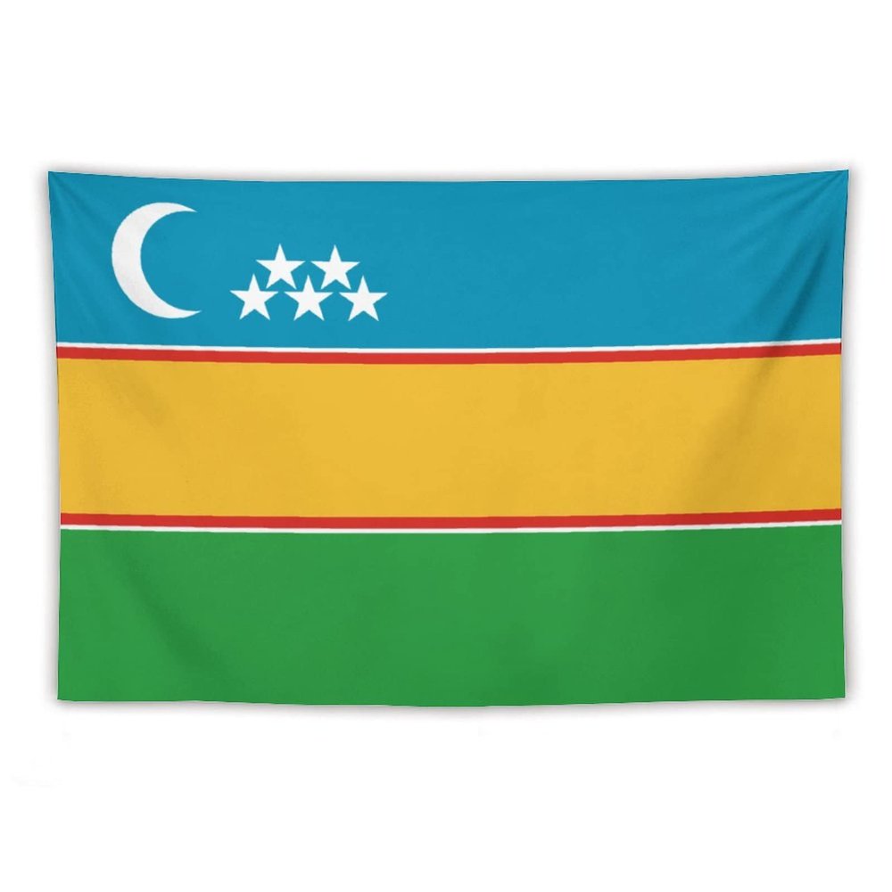 Calculay Karakalpakstan Flag Karakalpakstan Flag Tapestry-Wall Hanging Home Wall Art Tapestry for Living Room/Bedroom/Dormitory Background Poster 40"x60"