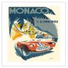 1952 Monaco Grand Prix - Race Cars - Vintage Car Racing Poster by B. Minne c.1952 - Fine Art Matte Paper Print (Unframed) 18x24in view 1