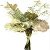 Lindagary Wedding Artificial Flower Bouquet Realistic Bridal Bouquet Fake Flower Ornament for Wedding Festivals Party Home Decoration - Green view 2