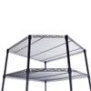 6 Layer Standing Shelf Units, Polygonal Corner Shelf, Metal Storage Standing Rack with Wheels Wire Shelving Unit for Kitchen Garage and Living Room (Black) view 3