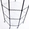 6 Layer Standing Shelf Units, Polygonal Corner Shelf, Metal Storage Standing Rack with Wheels Wire Shelving Unit for Kitchen Garage and Living Room (Black) view 4