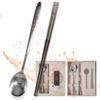 Balwoo [5 Sets][Made in Korea] Sticky Korean Style Rice Spoon Chopsticks Set 430 Stainless Steel Soup Spoon Ramen Noodle Chopsticks Flatware (Sunflower) view 1