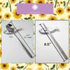 Balwoo [5 Sets][Made in Korea] Sticky Korean Style Rice Spoon Chopsticks Set 430 Stainless Steel Soup Spoon Ramen Noodle Chopsticks Flatware (Sunflower) view 3