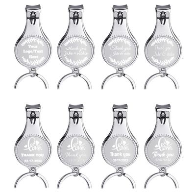 100Pcs Personalized Nail Clipper Bottle Opener with Logo Text for Men Women, Wedding Favors for Guests Bulk,Engraved 4 in 1 Multi Function Bottle Opener Party Holiday Father's Day Graduation Favors
