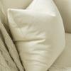 Anickal Set of 2 Ivory Pillow Covers 18x18 Inch Rustic Linen Square Decorative Throw Pillow Covers for Sofa Couch Farmhouse Home Decorations view 2
