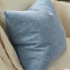 Anickal Set of 2 Grey Blue Pillow Covers 18x18 Inch Rustic Linen Square Decorative Throw Pillow Covers for Sofa Couch Farmhouse Home Decorations view 2
