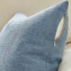 Anickal Set of 2 Grey Blue Pillow Covers 18x18 Inch Rustic Linen Square Decorative Throw Pillow Covers for Sofa Couch Farmhouse Home Decorations view 3
