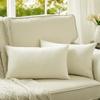 Anickal Set of 2 Lumbar Ivory Pillow Covers 12x20 Inch Rustic Linen Oblong Decorative Throw Pillow Covers for Sofa Couch Farmhouse Home Decorations view 1