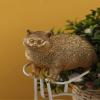 Brass Simulation Orange Fat Cat Figurines,Copper Animals Lucky Cure Pet Cat Statue Sculpture Crafts Collection Desktop Ornament Home Sand Table Bookshelf Decor Accessories Study Paperweight view 3