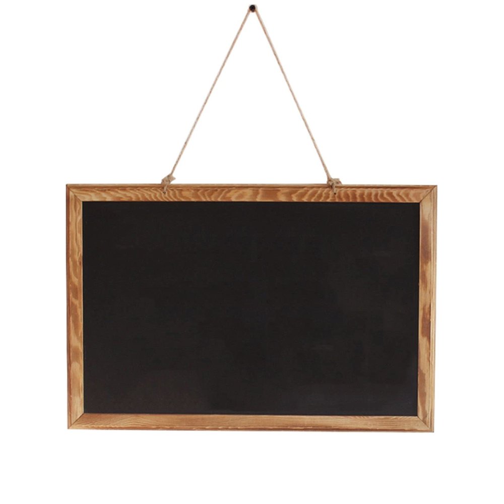 MAXHID Hanging Chalkboard Sign Rustic Wooden Framed Chalk Board,for Kitchen Decor, Weddings, Restaurant Menus,11.8"x17.7"