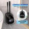 MR.SIGA Toilet Plunger and Bowl Brush with Holder, Heavy Duty Toilet Brush and Plunger Set for Bathroom Cleaning, Black, 1 Set view 3