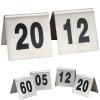 Stainless Steel Table Signs Stackable, Tent Style Table Cards 5x4x3.5cm, 1-100 Table Number Double-Side For Weddings Birthday Party Supplies, Convenient To Clean ( Color : 1 to 50 , Size : 5x4cm ) view 1