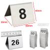 Stainless Steel Table Signs Stackable, Tent Style Table Cards 5x4x3.5cm, 1-100 Table Number Double-Side For Weddings Birthday Party Supplies, Convenient To Clean ( Color : 1 to 50 , Size : 5x4cm ) view 2
