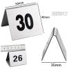 SAGIDAR Digital Sign Seat Card 1-100 Number, Stainless Steel Table Numbers for Weddings Receptions, 5x4x3.5cm, Metal Table Card Tent Style Stackable, Easy Seating (Color : 1 to 100, Size : 5x4cm) view 2