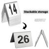 SAGIDAR Digital Sign Seat Card 1-100 Number, Stainless Steel Table Numbers for Weddings Receptions, 5x4x3.5cm, Metal Table Card Tent Style Stackable, Easy Seating (Color : 1 to 100, Size : 5x4cm) view 4