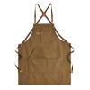 Aoomzoon Canvas Aprons for Men Chef Apron, Work Apron with Large Pockets - Durable 16oz Heavy Duty Cross Back, BBQ, Cooking (Brown, 1 Pack) view 1