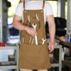 Aoomzoon Canvas Aprons for Men Chef Apron, Work Apron with Large Pockets - Durable 16oz Heavy Duty Cross Back, BBQ, Cooking (Brown, 1 Pack) view 4