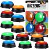 Deekin 16 Pcs Trivia Game Buzzers Bulk Answer Button with Sound and Light Family Games Buzzer for Classroom Teacher Supplies Back to School Team Game Show and Trivia Nights view 1