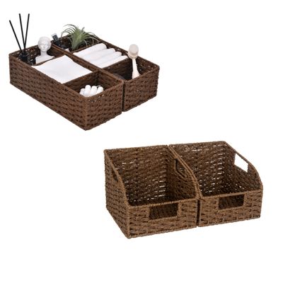 StorageWorks Round Paper Rope Storage Baskets