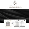 100% Egyptian Cotton Fitted Sheet Full Size Black, 600 Thread Count,8-16" Deep Pocket Sheet, Soft & Elastic Sateen Weave Bottom Sheet for Hotel & Home (Black, 1 Pack Fitted Sheet Only, Full) view 3