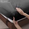 100% Egyptian Cotton Fitted Sheet Full Size Black, 600 Thread Count,8-16" Deep Pocket Sheet, Soft & Elastic Sateen Weave Bottom Sheet for Hotel & Home (Black, 1 Pack Fitted Sheet Only, Full) view 4