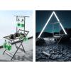 Clothes Drying Rack, Folding Clothes Rail, Clothes Drying Rack with Wheels, Foldable Clothes Drying Rack, with Windproof Hooks, Oversize Garment Dryer Stand for Towels, Clothes, Shoes (Color : Black+ view 3