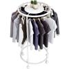 SPTZQURY Round Garment Rack, Floor Standing Iron clothes Hanging Rack with Topper, Suitable for Large Shopping Malls Retail, Clothes Boutique Display Laundry Rooms Multi-Purpose Hanging (WHITE) view 1