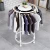SPTZQURY Round Garment Rack, Floor Standing Iron clothes Hanging Rack with Topper, Suitable for Large Shopping Malls Retail, Clothes Boutique Display Laundry Rooms Multi-Purpose Hanging (WHITE) view 3
