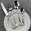 Premium Silverware Set for 18 Family Dinnerware Set, Flatware Set Silver Tableware Set w/Gold Accents, 72 Piece Eating Utensil for Home Restaurant Hotel Apartment Mirror Polished view 1
