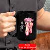 Custom Ballet Shoes And Floral Girly Ballerina Coffee Mug, Personalized Name Girl Ballet Dancer Mug, Ballet Coffee Cup Gifts For Dance Teachers, Women, Ballet Lovers, Ballet Mugs Black 11oz 15oz view 2