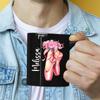 Custom Ballet Shoes And Floral Girly Ballerina Coffee Mug, Personalized Name Girl Ballet Dancer Mug, Ballet Coffee Cup Gifts For Dance Teachers, Women, Ballet Lovers, Ballet Mugs Black 11oz 15oz view 3