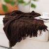 BATTILO HOME Dark Brown Throw Blanket for Couch, Boho Throw Blanket for Home Decor, Decorative Chocolate Knit Throw Blankets for Chair Sofa, Bed, 50"x60" view 2
