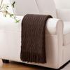 BATTILO HOME Dark Brown Throw Blanket for Couch, Boho Throw Blanket for Home Decor, Decorative Chocolate Knit Throw Blankets for Chair Sofa, Bed, 50"x60" view 4