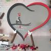 Personalized Wedding Guest Book Alternative: Wooden Acrylic Custom Name Date with Inserts Box DIY Rustic Wedding Heart Drop Guest Book for Anniversary Wedding Decor (Heart) view 2