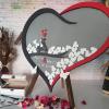 Personalized Wedding Guest Book Alternative: Wooden Acrylic Custom Name Date with Inserts Box DIY Rustic Wedding Heart Drop Guest Book for Anniversary Wedding Decor (Heart) view 3