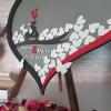 Personalized Wedding Guest Book Alternative: Wooden Acrylic Custom Name Date with Inserts Box DIY Rustic Wedding Heart Drop Guest Book for Anniversary Wedding Decor (Heart) view 4
