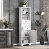 JIVOIT Bathroom Storage Cabinet, 68.30" H Tall Wood Storage Cabinet with 3 Drawers and Adjustable Shelves, Modern Linen Tower for Bathroom(White 2) view 1