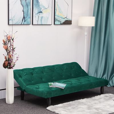 Anwickmak Sofa Converts into Sofa Bed 66" Velvet Sofa Bed Suitable for Family Living Room, Apartment, Bedroom for Boys Girls Teens for Bedroom,Green