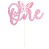 1 Pack Butterfly One Cake Topper Pink Glitter Baby Shower 1st Birthday Cake Pick Decorations for Spring Theme Baby Shower Kids 1st Birthday Party Supplies view 3