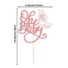 1 Pack Butterfly Oh Baby Cake Topper Rose Gold Glitter Baby Shower Butterfly Cake Pick Decorations for Gender Reveal Baby Shower Kids Girls Birthday Party Supplies view 2