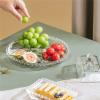 2 Piece Divided Plate with 3 Compartments, 9.2inch Glass Divided Dinner Plates Breakfast Plate with Dividers Divided Dish, Heart-shaped Design view 3