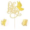 1 Pack Butterfly Oh Baby Cake Topper Gold Glitter Baby Shower Butterfly Cake Pick Decorations for Gender Reveal Baby Shower Kids Girls Birthday Party Supplies view 3