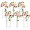Geetery 6 Pieces Tall Acrylic Vase Wedding Centerpieces Clear Flower Stand Column Geometric Floral Vase Elegant Display Holder for Birthday Party Wedding Table Decorations (28 Inch) view 1