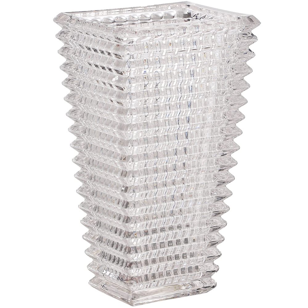 MCMCNCUIU Crystal Glass Vase, Large Crystal Vases for Flowers, Large Flower Vase, Clear Modern Vases for Living Room, Bedroom, Kitchen, Dining Table, Mantle, Wedding, 11 Inches