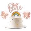 1 Pack Butterfly One Cake Topper Rose Gold Glitter Baby Shower1st Birthday Cake Pick Decorations for Spring Theme Baby Shower 1st Birthday Party Supplies view 1
