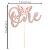 1 Pack Butterfly One Cake Topper Rose Gold Glitter Baby Shower1st Birthday Cake Pick Decorations for Spring Theme Baby Shower 1st Birthday Party Supplies view 2