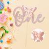 1 Pack Butterfly One Cake Topper Rose Gold Glitter Baby Shower1st Birthday Cake Pick Decorations for Spring Theme Baby Shower 1st Birthday Party Supplies view 4