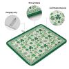 St. Patrick's Day Dish Drying Mat for Kitchen Counter, Farmhouse Country Shamrock Plaid Absorbent Reversible Dish Drainer Rack Mats for Coffee Bar Mats 18''x24'' 2 PCS view 2
